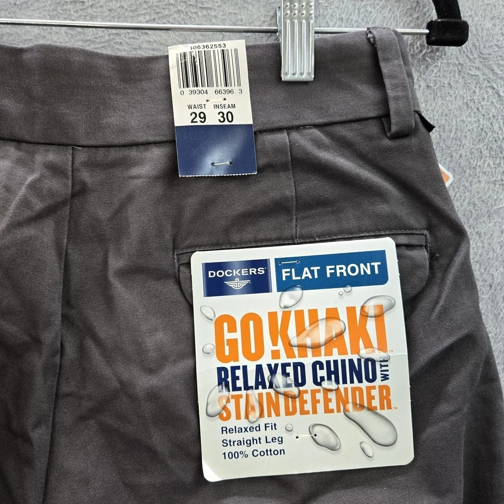 VINTAGE Dockers Men Pants 29X30 Gray Chino Relaxed Y2K 30